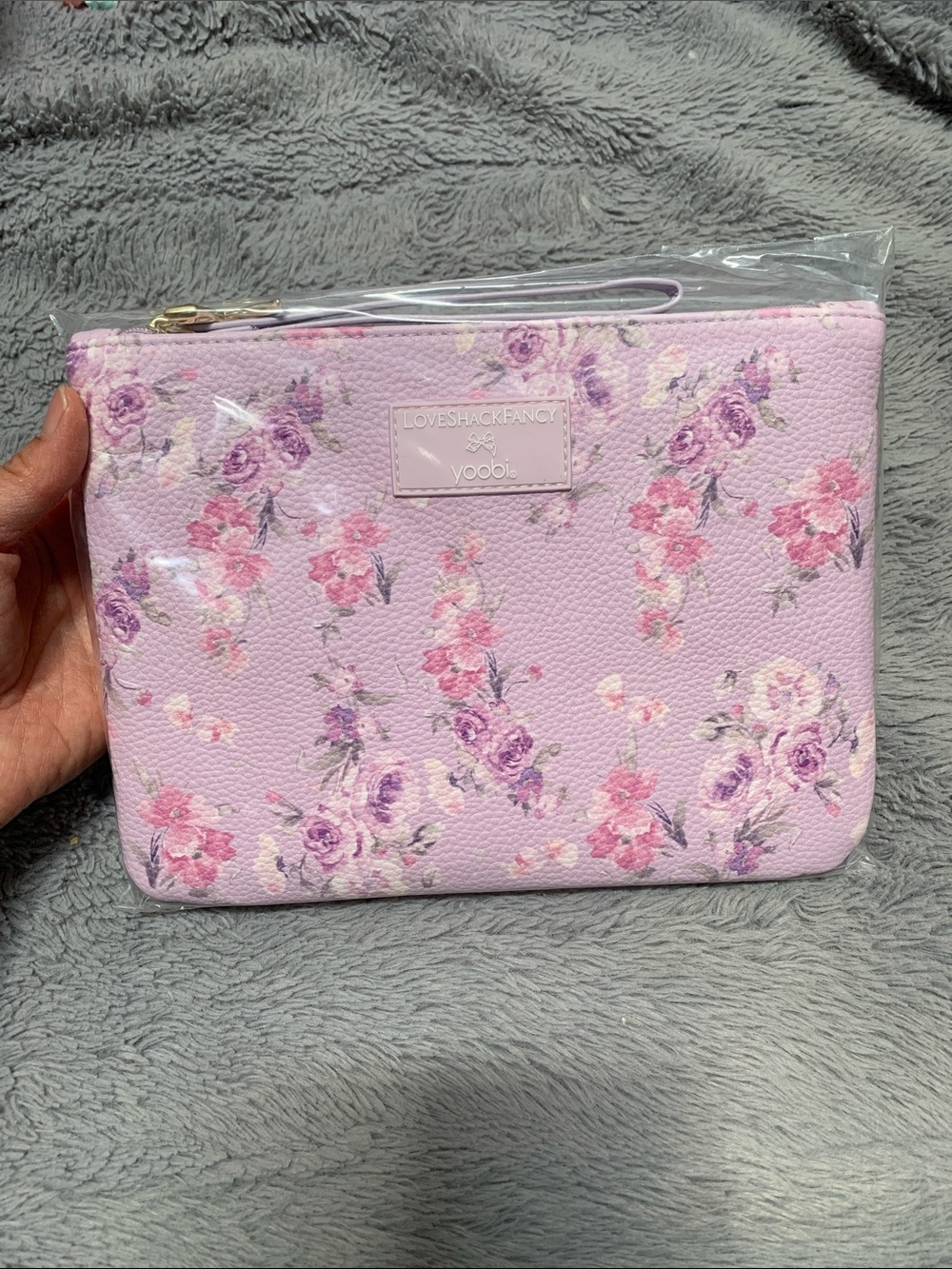 NWT LoveShackFancy x Target pink & purple floral accessory pouch